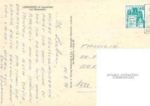 AK / Ansichtskarte Lenggries mit Geierstein Lenggries