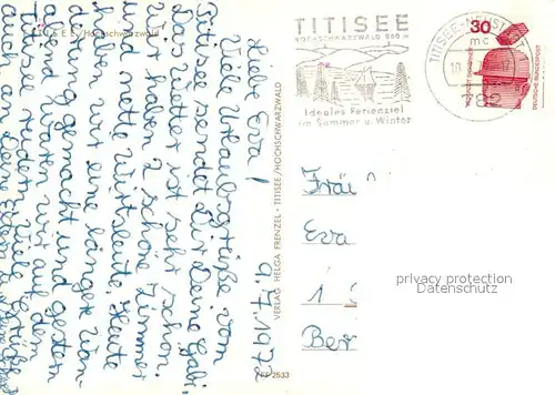 AK / Ansichtskarte Titisee Panorama Titisee