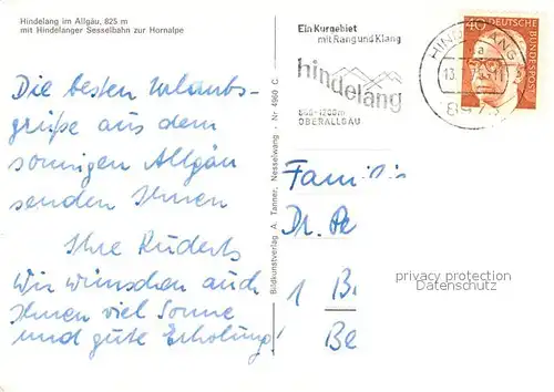 AK / Ansichtskarte Hindelang mit Hindelanger Sesselbahn zur Hornalpe Hindelang