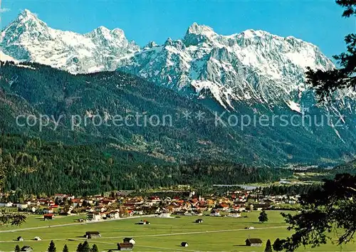 AK / Ansichtskarte Kruen mit Tiefkarspitze und Karwendelspitze Kruen