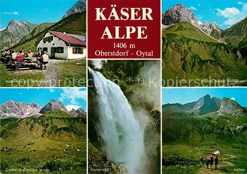 AK / Ansichtskarte Oberstdorf Kaeser Alpe mit Himmelhorn Gr und Kl Wilder Stuibenfall Hofats Kl Wilder Hollhoerner Oberstdorf