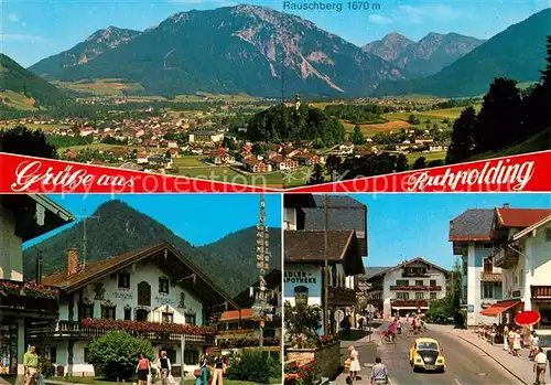 AK / Ansichtskarte Ruhpolding Panorama mit Rauschberg Gasthaus Ortspartie Ruhpolding