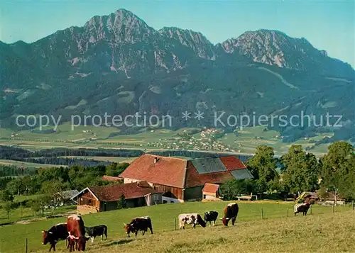 AK / Ansichtskarte Aufham_Anger Strobl Alm am Hoegel mit Hochstaufen und Zwiesel Aufham Anger