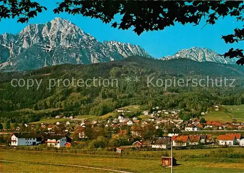 AK / Ansichtskarte Aufham_Anger mit Hochstaufen und Zwiesel Aufham Anger