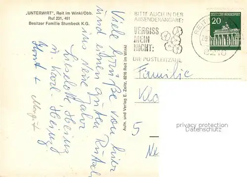 AK / Ansichtskarte Reit_Winkl Gasthof Unterwirt Reit_Winkl