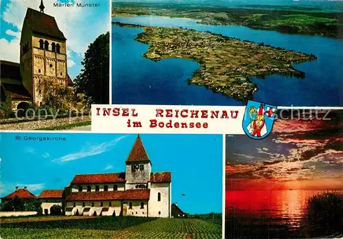 AK / Ansichtskarte Insel_Reichenau Marien Muenster Fliegeraufnahme St Georgskirche Insel Reichenau