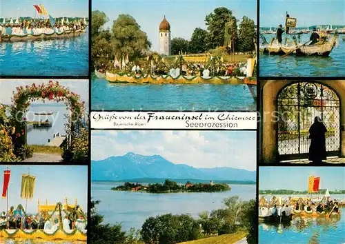AK / Ansichtskarte Fraueninsel_Chiemsee Seeprozession Details Fraueninsel Chiemsee