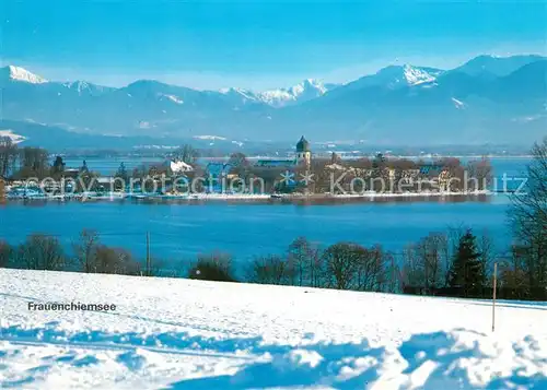 AK / Ansichtskarte Frauenchiemsee Panorama mit Kloster Frauenwoerth Frauenchiemsee