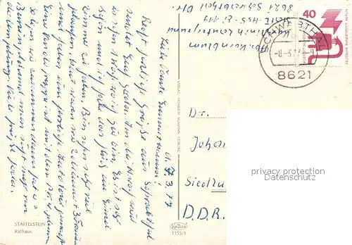 AK / Ansichtskarte Staffelstein Rathaus Staffelstein