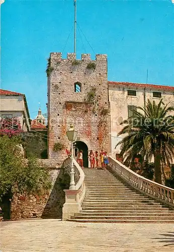 AK / Ansichtskarte Korcula Treppenaufgang zum Stadtturm Korcula