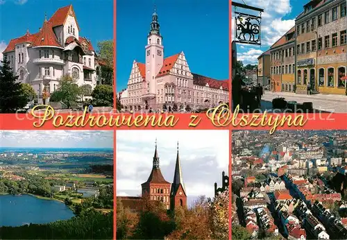 AK / Ansichtskarte Olsztyn_Allenstein Teilansichten Panorama Schloss Fliegeraufnahme Olsztyn_Allenstein