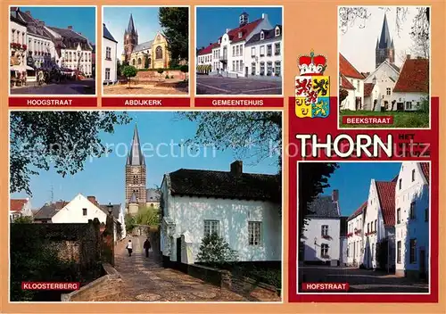 AK / Ansichtskarte Thorn_Limburg Hoogstraat Abdijkerk Gemeentehuis Beekstraat Kloosterberg Hofstraat Thorn Limburg