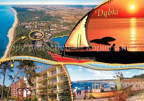 AK / Ansichtskarte Dabki Fliegeraufnahme Argentyt Strand 