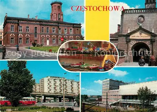 AK / Ansichtskarte Czestochowa_Schlesien Muzeum Regionalne w ratuszu Klasztor i kosciol na Jasnej Gorze Muzeum Zabawek wnetrze Nowa dzielnica miasta dom Handlowy Merkury Czestochowa_Schlesien