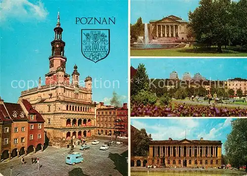 AK / Ansichtskarte Poznan_Posen Renesansowy Ratus Starym Rynku Teatr Nielki im Stanislawa Moniuszki Skwer Biblioteka Raczynskich Poznan Posen