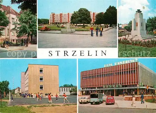 AK / Ansichtskarte Strzelin Hotel Polonia Rynek Zbiorcza Szkola Gminna Strzelin