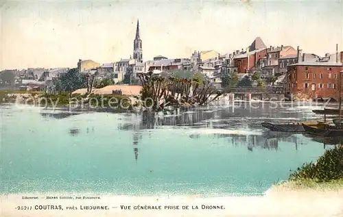 AK / Ansichtskarte Coutras Vue generale prise de la Dronne Coutras