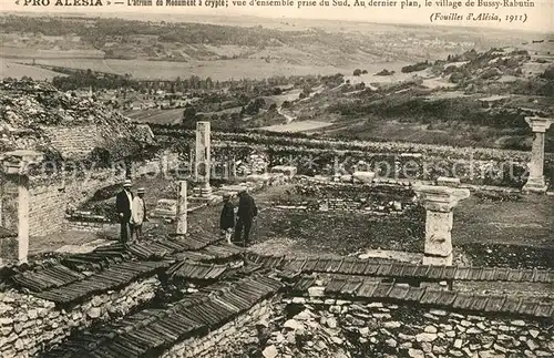 AK / Ansichtskarte Pro_Alesia Atrium du Monument a crypte Vue densemble prise du Sud Au dernier plan le village de Bussy Rabutin Pro_Alesia