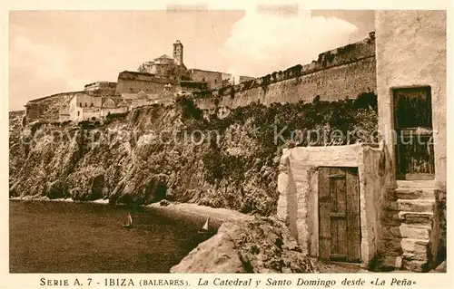 AK / Ansichtskarte Ibiza_Islas_Baleares La Catedral y Santo Domingo desde La Pena Ibiza_Islas_Baleares
