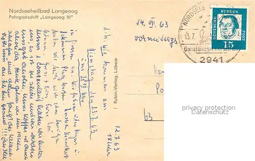 AK / Ansichtskarte Langeoog_Nordseebad Fahrgastschiff Langeoog III Langeoog_Nordseebad