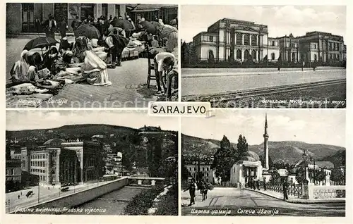 AK / Ansichtskarte Sarajevo Carsija Zemaljski muzej Gradska vijecnica Careva dzamija Sarajevo
