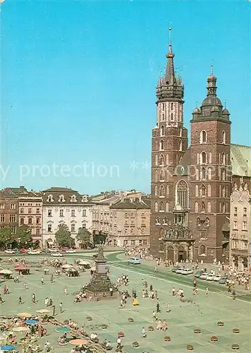 AK / Ansichtskarte Warschau_Masowien Marktplatz Denkmal Kirche Zentrum Warschau Masowien