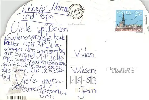 AK / Ansichtskarte Swinoujscie_Swinemuende Windmuehle Strand Leuchtturm Karikaturen Swinoujscie Swinemuende