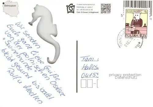 AK / Ansichtskarte Swinoujscie_Swinemuende Strand Schwaene Windmuehle Seepferdchen Sonnenuntergang Wasserspiele Swinoujscie Swinemuende