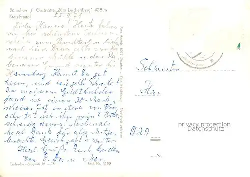 AK / Ansichtskarte Boernchen_Bannewitz Gasthaus Lerchenberg Boernchen Bannewitz