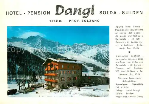 AK / Ansichtskarte Sulden_Solda Hotel Pension Dangl 