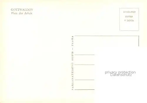 AK / Ansichtskarte Gottwaldov_Tschechien Platz der Arbeit Gottwaldov Tschechien