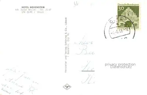 AK / Ansichtskarte Olpe_Meschede Stadtpark Hexenturm Steinkuhle Olpe Meschede