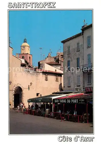 AK / Ansichtskarte Saint_Tropez_Var Ambiance sur quais du port Restaurant Saint_Tropez_Var