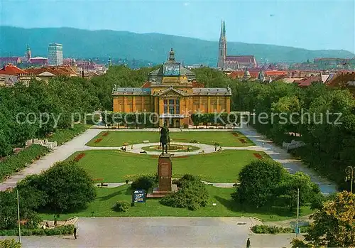 AK / Ansichtskarte Zagreb Trg Krlja Tomislava Platz Denkmal Zagreb