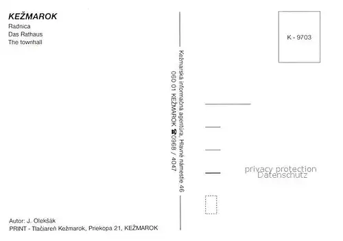 AK / Ansichtskarte Kezmarok Radnica Rathaus J. Oleksak Kuenstlerkarte Kezmarok