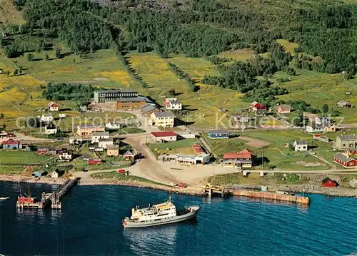 AK / Ansichtskarte Olderdalen Arial view of Olderdalen with the ferry in the foreground Olderdalen