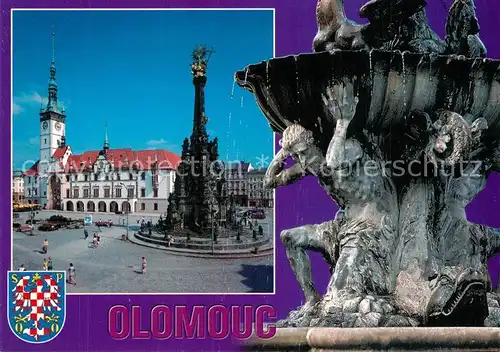 AK / Ansichtskarte Olomouc Rathaus Platz Dreifaltigkeitssaeule Olomouc