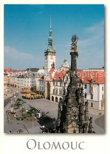 AK / Ansichtskarte Olomouc Rathaus Platz Dreifaltigkeitssaeule Olomouc
