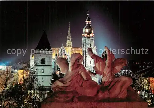 AK / Ansichtskarte Kosice St. Elizabeth s Cathedral and St. Urban s Tower at night Kosice