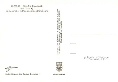 AK / Ansichtskarte Ballon d_Alsace Le Sommet et Monument des Demineurs vue aerienne Ballon d Alsace