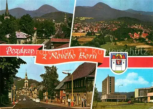 AK / Ansichtskarte Novy_Bor Stadtpanorama Hauptstrasse Tour de Bohemia Novy_Bor