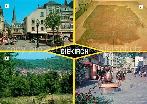 AK / Ansichtskarte Diekirch Zone pietonne Mosaique avec tete de meduse Iselsbur vue generale Diekirch