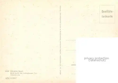 AK / Ansichtskarte Duelmen Blick durch das Luedinghauser Tor Viktorkirche Duelmen