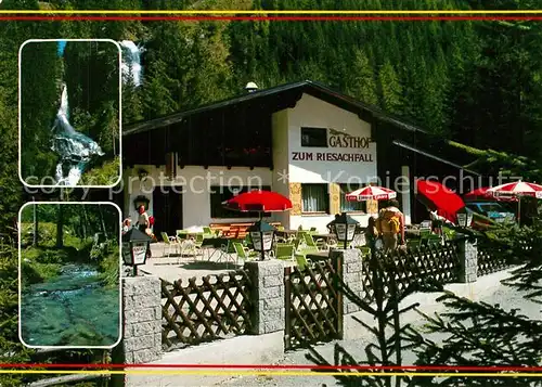 AK / Ansichtskarte Schladming_Obersteiermark Gasthaus Zum Riesachfall Wildbach Wasserfall Schladming_Obersteiermark