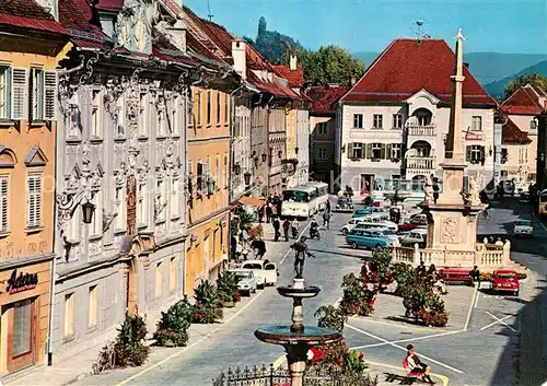 AK / Ansichtskarte St_Veit_Glan Oberer Platz Rathaus Pestsaeule Schuesselbrunnen St_Veit_Glan