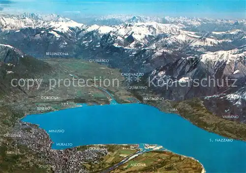 AK / Ansichtskarte Magadino Lago Maggiore Alpi veduta aerea Magadino