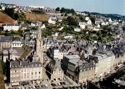 AK / Ansichtskarte Morlaix Eglise Saint Melaine et le cours de 50 otages vue aerienne Morlaix