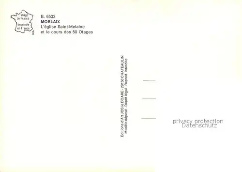 AK / Ansichtskarte Morlaix Eglise Saint Melaine et le cours de 50 otages vue aerienne Morlaix
