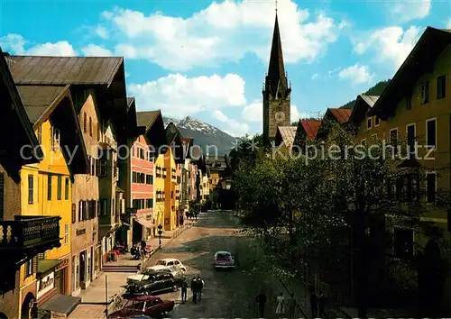 AK / Ansichtskarte Kitzbuehel_Tirol Stadtplatz Kirchturm Kitzbuehel Tirol