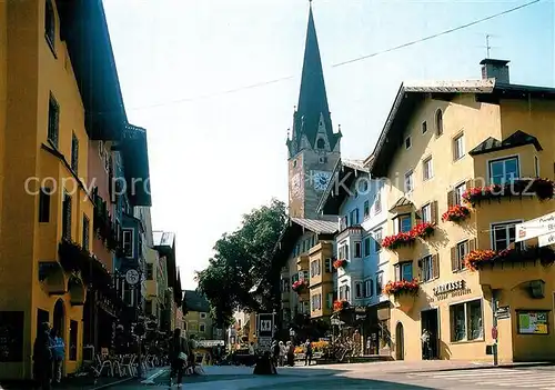 AK / Ansichtskarte Kitzbuehel_Tirol Stadtplatz Kirchturm Kitzbuehel Tirol